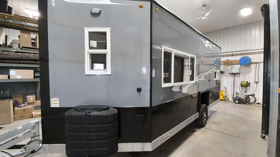 Wheeled Fish House 2026 Ice Castle 8 x 17 V Walleye Stryker Glacial Lakes