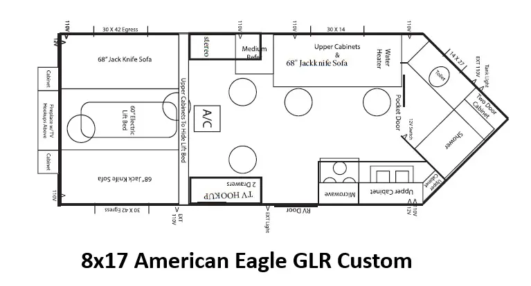 2027 Ice Castle 8X17 American Eagle RV Custom #CF279500 - Image 2