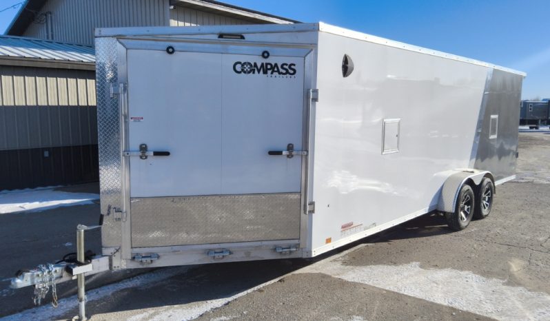 2022 Compass 7 x 27 Aluminum Enclosed Snowmobile Trailer full